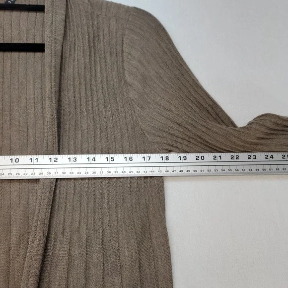Eileen Fisher Cardigan Womens Small Petite Brown Wool Italian Yarn Open Front - Picture 7 of 10